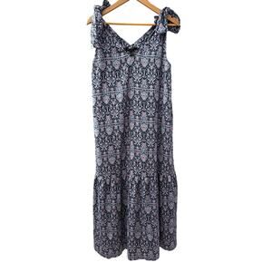 Banana Republic Tie Shoulder Tiered Midi‎ Dress in European Summer Size Medium
